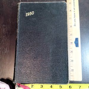 Vintage original 1950 Ledger book Junk journaling ephemera crafts paper